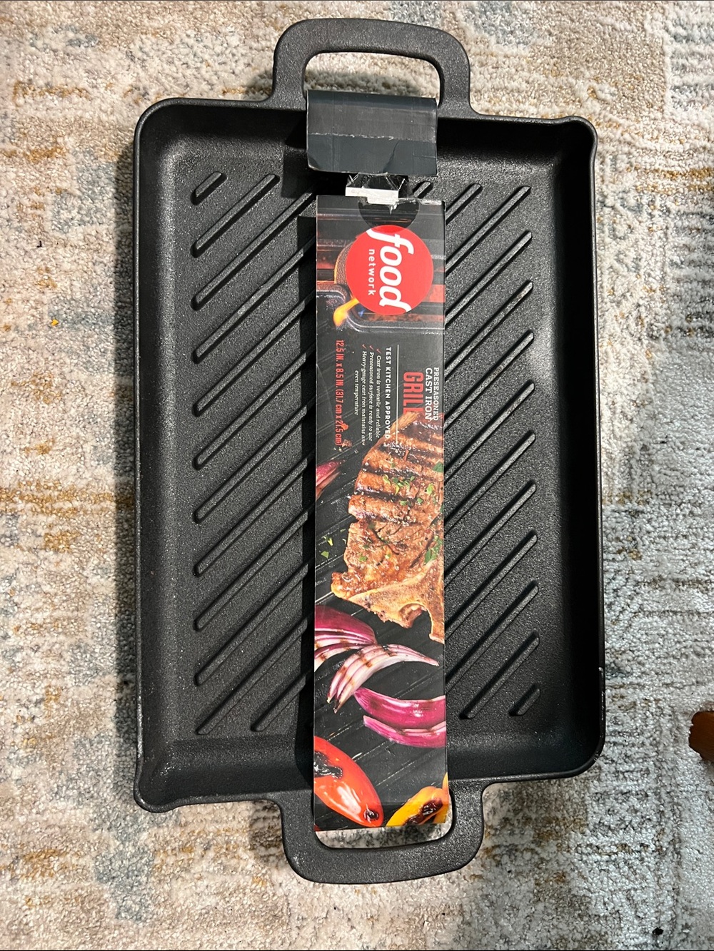 Cast Iron Grill Pan - food network Black Heavy-Duty Grill Pan camping bbq z23